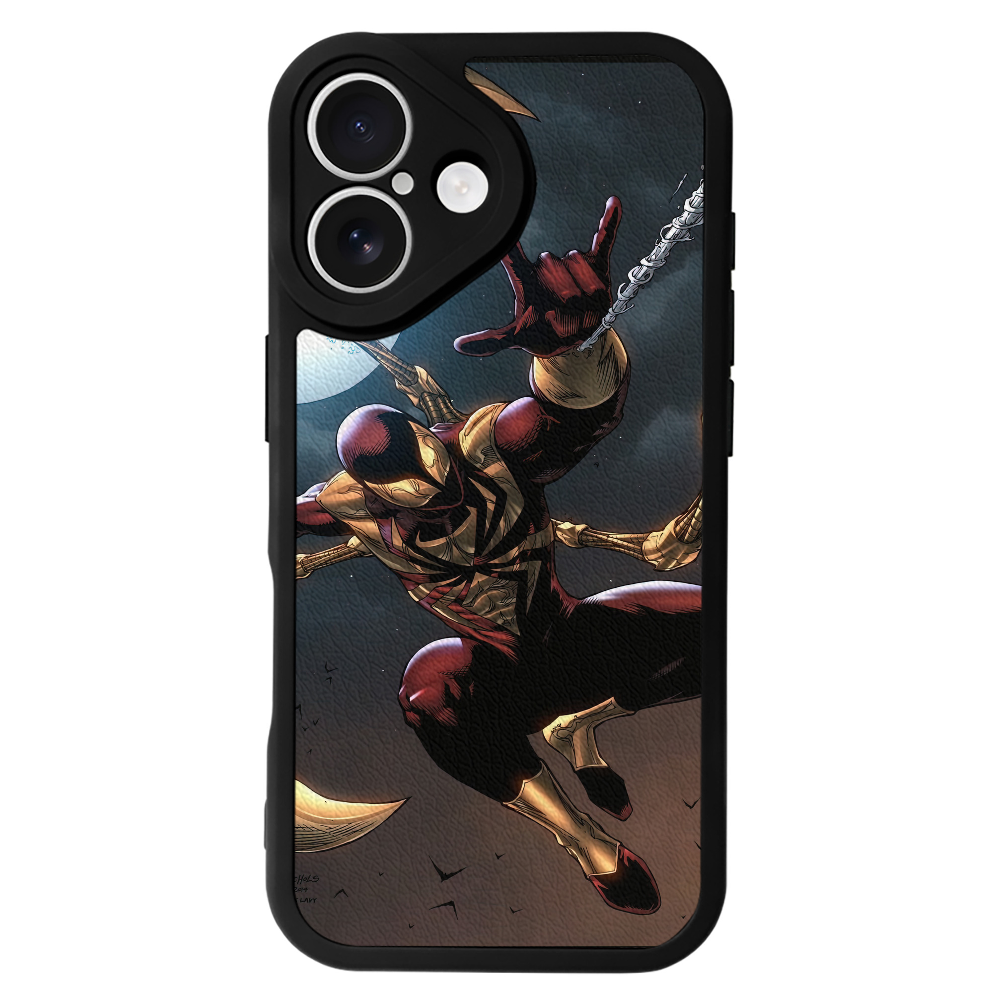 Spider Man スパイダーマン 【iPhone 16シリーズ対応】シリコンスマホケース（レザー調） 材質：シリコン